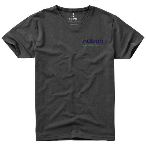 T-shirt bio manches courtes pour homme - Kawartha 38016950 - Col V, tissu extensible et coton biologique 200 g/m²_0