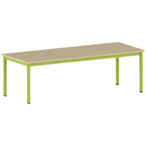 TABLE CARÉLIE 200 X 80 MOBILE T4 STRAT HÊTRE MIEL- VERT 1864 - MOBIDECOR