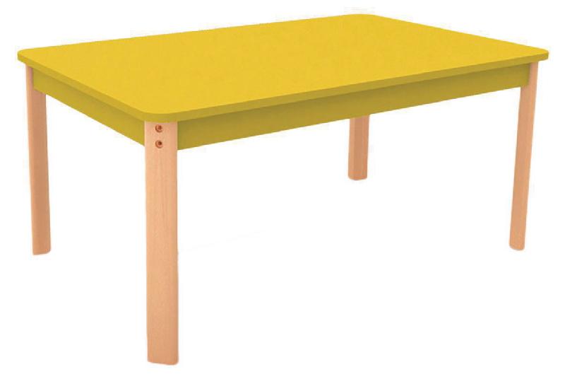 TABLE ERGO RECTANGULAIRE T3 - JAUNE/HÊTRE - MANUTAN COLLECTIVITÉS