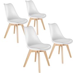 TecTake GmbH tectake Lot 4 chaises salle à manger style scandinave forme ergonomique blanc - 406097 - blanc plastique polypropylène 406097_0