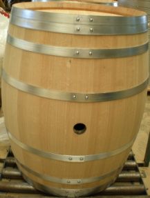 Tonneau 300 litres en chêne français - Sirugue - 8 cercles galvanisés - Séchage naturel_0