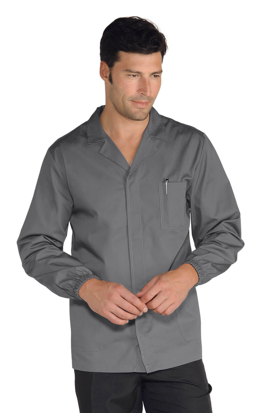 VESTE MÉDICALE POUR HOMME, COUPE SPORT GRISE