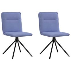 VidaXL Chaises à Manger Lot De 2 Bleu Jean Tissu - bleu 4101242_0