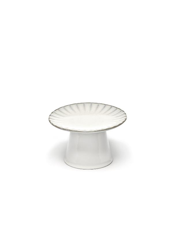 PRÉSENTOIR À PÂTISSERIE ROND BLANC GRÈS Ø 15 CM INKU SERAX