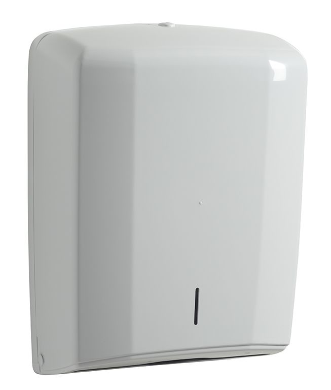 Distributeur essuie-mains LENSEA - 400 feuilles - Blanc - Rossignol Professionnel - Plastique ABS - 285 x 135 x 375 mm - Réf. 52673_0