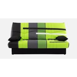 Banquette clic-clac - 3 places – Coton Piste Vert – 190 x 92 x 96 cm – DREAM CONFORTEAM - 3666749754344_0