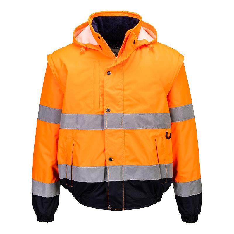 Blouson Aviateur 2-en-1 Manches Amovibles - Orange / XXL_0