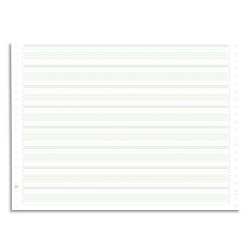 BOÎTE 2000 FEUILLES EXACOMPTA LISTING 70G STANDARD ZONE VERT 380X11 1 PLI BANDE CAROLL NON DETACHABLE