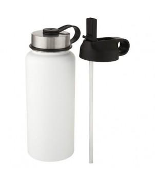BOUTEILLE DE SPORT ISOTHERME SUPRA 1 L AVEC COUCHE DE CUIVRE ET 2 COUVERCLES BLANC - GOURDES DE SPORT PUBLICITAIRES PERSONNALISÉES