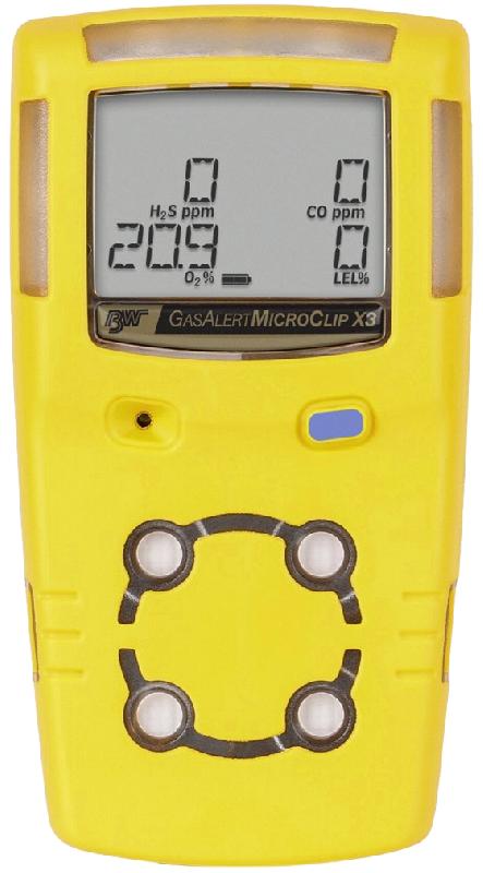 DÉTECTEUR GASALERTMICROCLIP X3 4 GAZ: %LIE (FILTRÉE), O2, H2S, CO - BWTMCX3