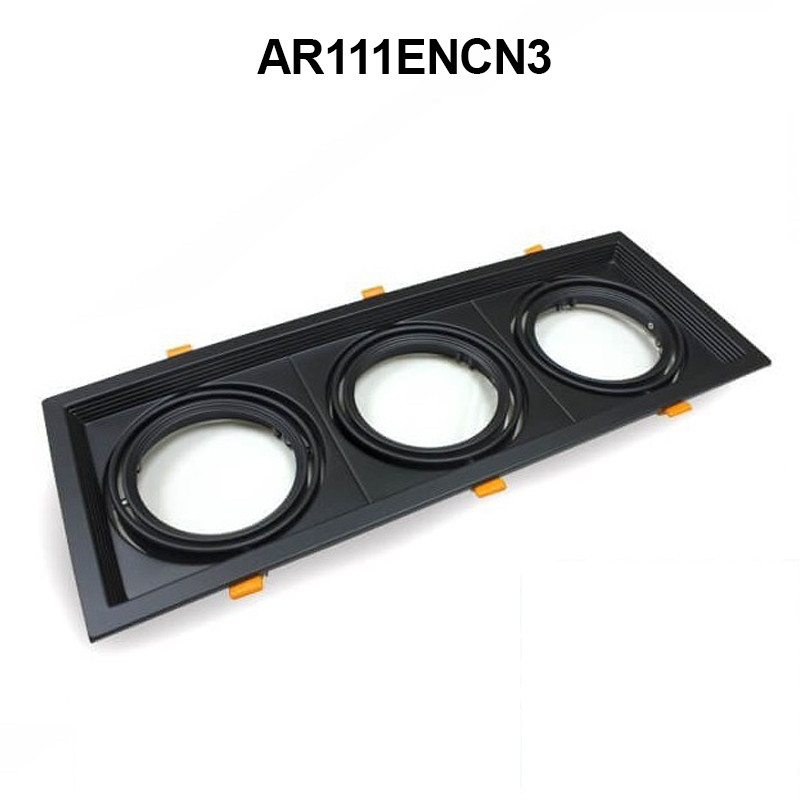 Cadre orientable triple en aluminium - Pour ampoule AR111 - Réf AR111ENCN3 - Disponible en blanc_0