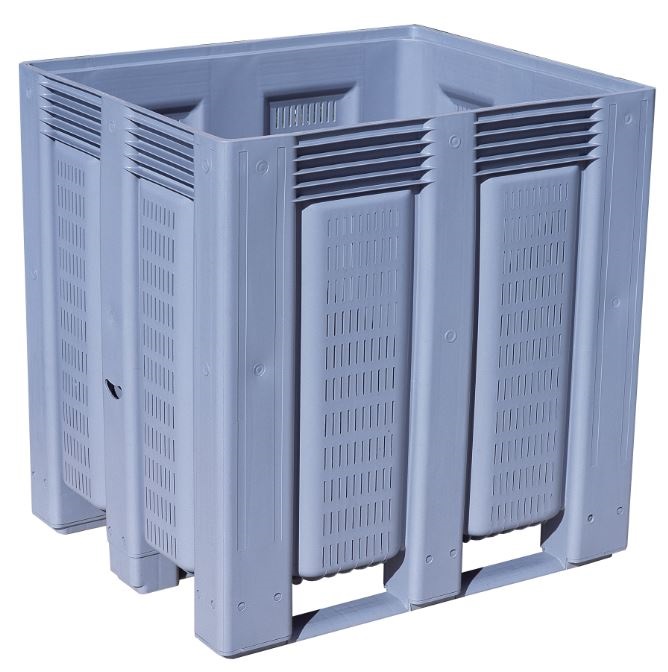 Caisse-palette plastique 1120 litres - 120x100x120 cm - PP haute résistance - Contact alimentaire_0