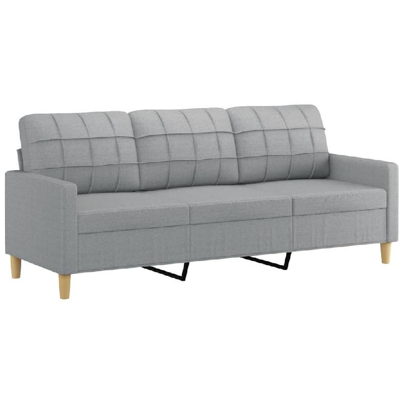 Canapé à 3 places Gris clair 180 cm Tissu Modèle Xarnovion - 359099_0