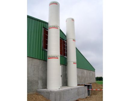 Cheminée d'extraction d'air - fibre de verre et résine polyester - diamètre 1000 mm - longueur 2500 mm - pour bâtiment d'élevage_0