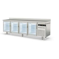 CORECO Meuble Snack 600 - 4 Portes Vitrees - -2/+8 - 2545X600X850 - Interieur Et Exterieur Inox Aisi 304 TSRV-250-S - Acier inoxydable 18/10 TSRV-250-_0