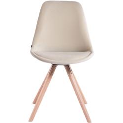 Décoshop26 - Chaise de salle à manger design scandinave en velours crème et pieds en bois clair forme rond 10_0003433 - 3000251578218_0