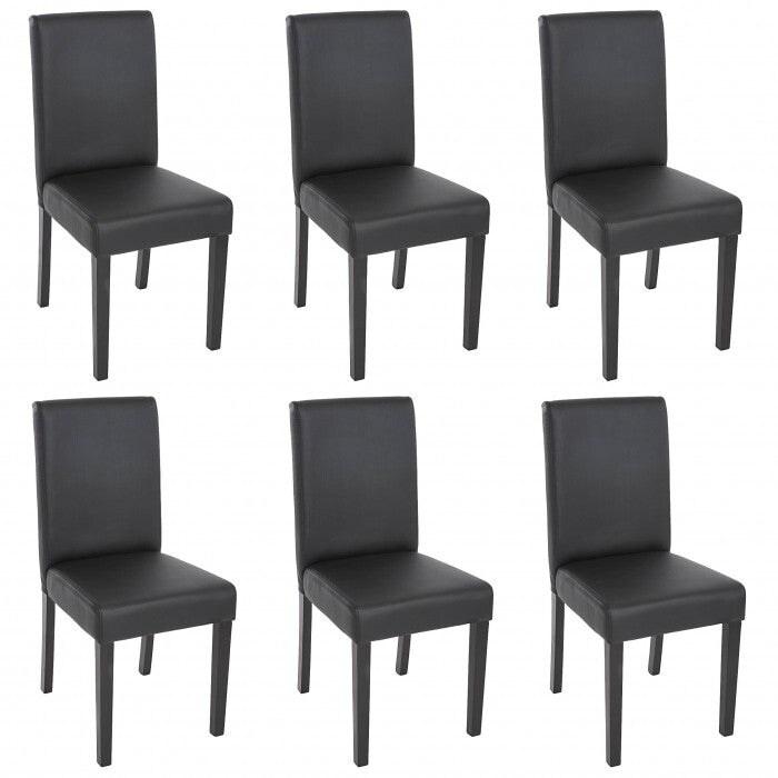 Décoshop26 - Lot de 6 chaises de salle à manger synthétique noir mat pieds foncés CDS04235 - noir 3000072424107_0