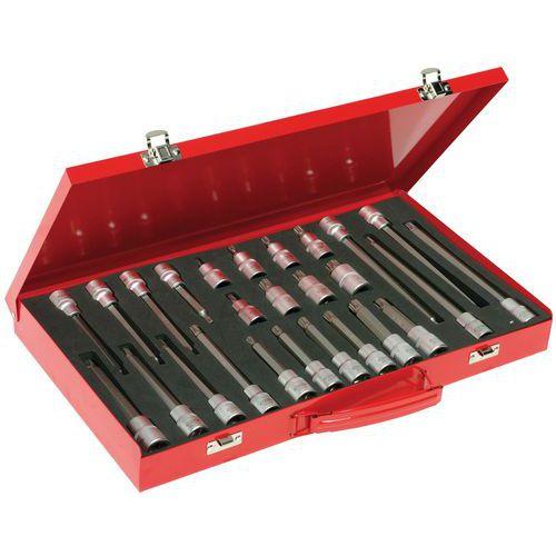 Jeux de 6 douilles courtes Torx® sur rack de rangement 