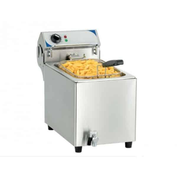 Friteuse électrique avec vanne de vidange, 10 litres, en acier inoxydable, 2800 W_0