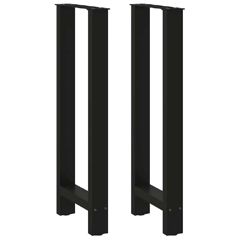 Helloshop26 - Lot de 2 pieds de table de bar en acier noir 50 x 100 cm robuste et stable design moderne 02_0057580 - noir acier 3000240118722_0