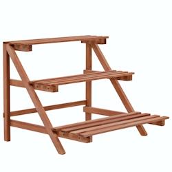 Helloshop26 - Support à 3 niveaux pour plantes bois de cèdre 48 x 45 x 40 cm marron 02_0045191 - 3000220560220_0
