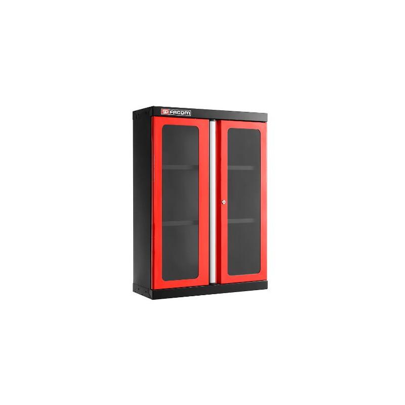 Jls3 meuble haut simple a 2 portes vitrees rouge - jetline - FACOM france | jls3-mhspv_0