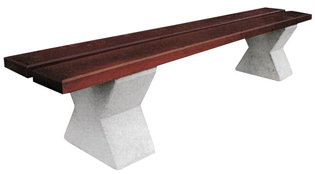 LA BANQUETTE BOIS/BÉTON COUDRAY TEINTÉ ACAJOU - MANUTAN COLLECTIVITÉS