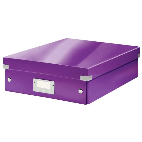 LEITZ Lot de 6 Boîte de rangement Click & Store Wow, moyen format avec compartiments, coloris violet - violet 60580062_0