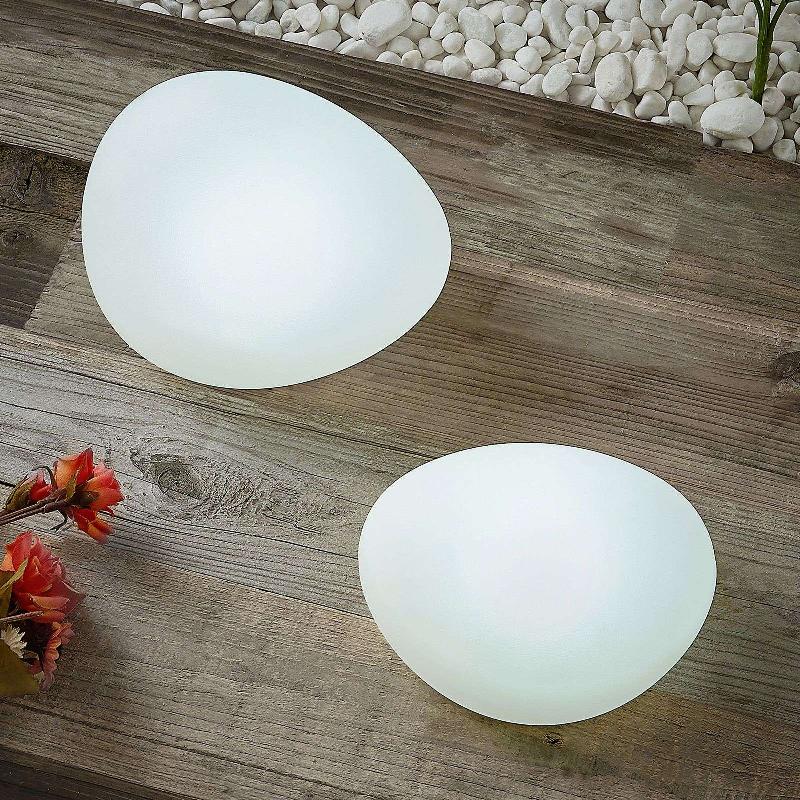 LINDBY PEBBLA LAMPES DÉCO SOLAIRE LED, LOT DE 2