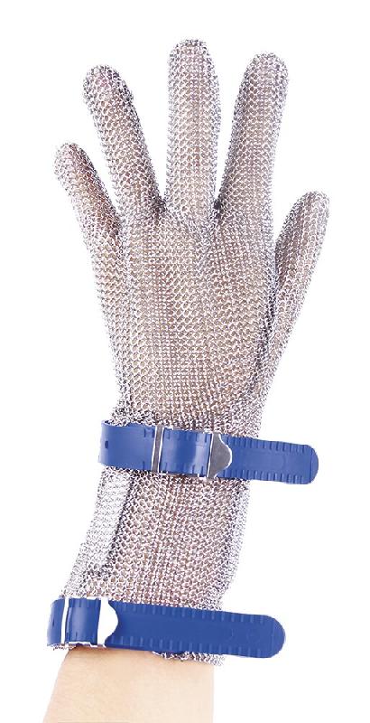 Lioninox Gant en maille inox à sangle avec manchette XL = 89 mm - bleu 3701637609396_0