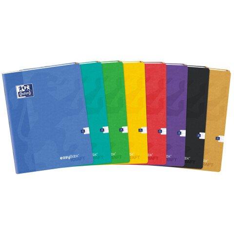 LOT DE 10 - CAHIER EASYBOOK KRAFT OXFORD AGRAFE 240X320 96PAGES SEYES ASSORTI
