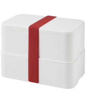 LUNCH BOX MIYO À DEUX BLOCS - ROUGE - VAISSELLE JETABLE ET INCASSABLE PERSONNALISÉE