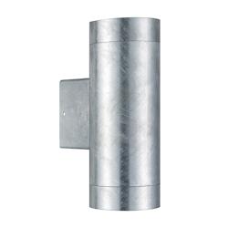Nordlux Applique murale TIN Maxi Double Acier galvanisé Acier galvanisé, H.20.5 - IP54 - GU10 / Extérieur - gris 5704924014963_0