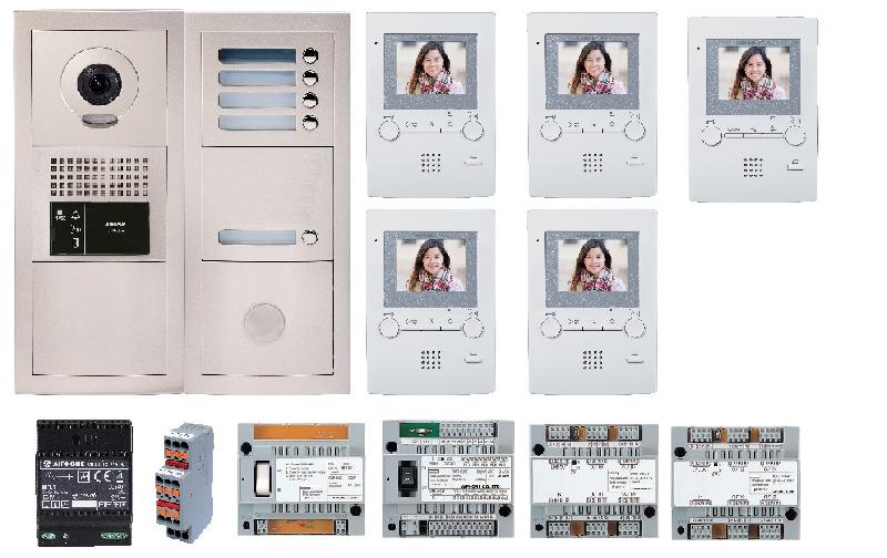 Pack vidéo 5 bp avec 5 moniteurs programmés blanc - AIPHONE - 200385 - 861116_0