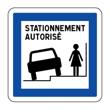 Panneau d'autorisation de stationnement sur le côté droit_0