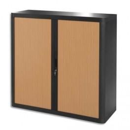 PAPERFLOW EASYOFFICE ARMOIRE DÉMONTABLE CORPS EN PS TEINTÉ NOIR HÊTRE - DIMENSIONS L110XH104XP41,5 CM