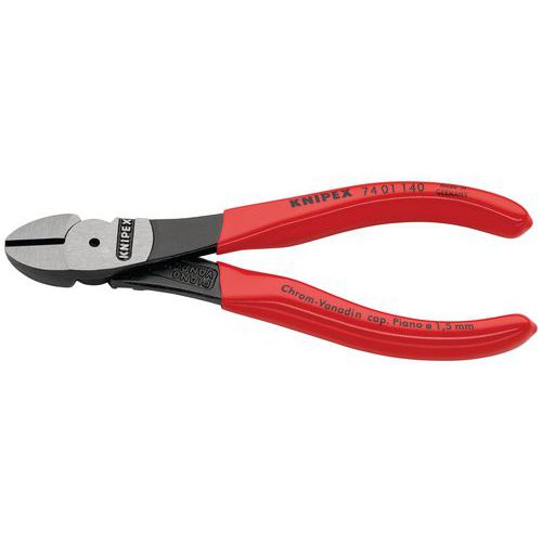 PINCE COUPANTE DE CÔTÉ DÉMULTIPLIÉE 140MM - GAINAGE PVC - TÊTE POLIE - KNIPEX