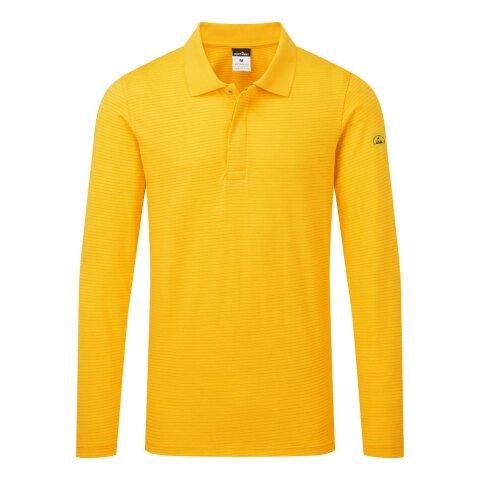 PORTWEST AS23 POLO MANCHES LONGUES ESD JAUNE FONCÉ - TAILLE S