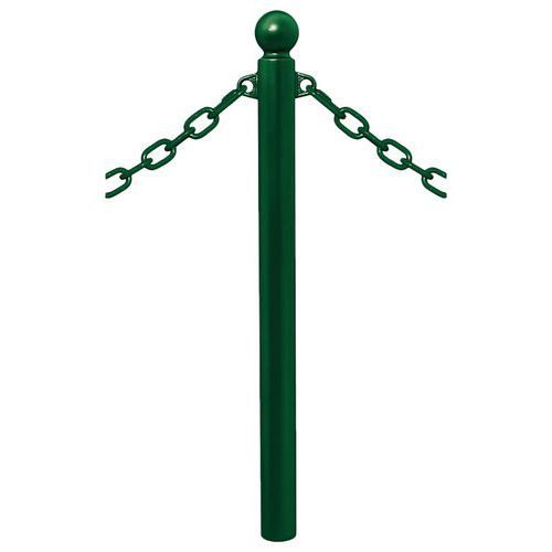 POTELET PROVINCE Ø76 MM CHAINES 2 ANNEAUX BOULE VERT 6005 - PROCITY