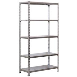 PROREGAL Étagère pour charges lourdes METAL SHARK | HxLxP 180x90x50cm | Charge du compartiment 180kg | Gris - gris métal PR_RS3-16_0