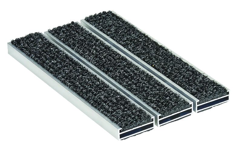 Tapis d'accueil ROMAT GT-XL - 22 mm - Aluminium large avec inserts moquette ou caoutchouc - Pour trafic piéton élevé_0
