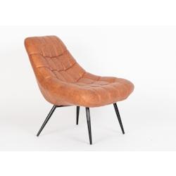 SalesFever Fauteuil  XXL | cuir artificiel | L 76 x P 85,6 x H 85,6 cm | Marron clair - marron multi-matériau 397077_0
