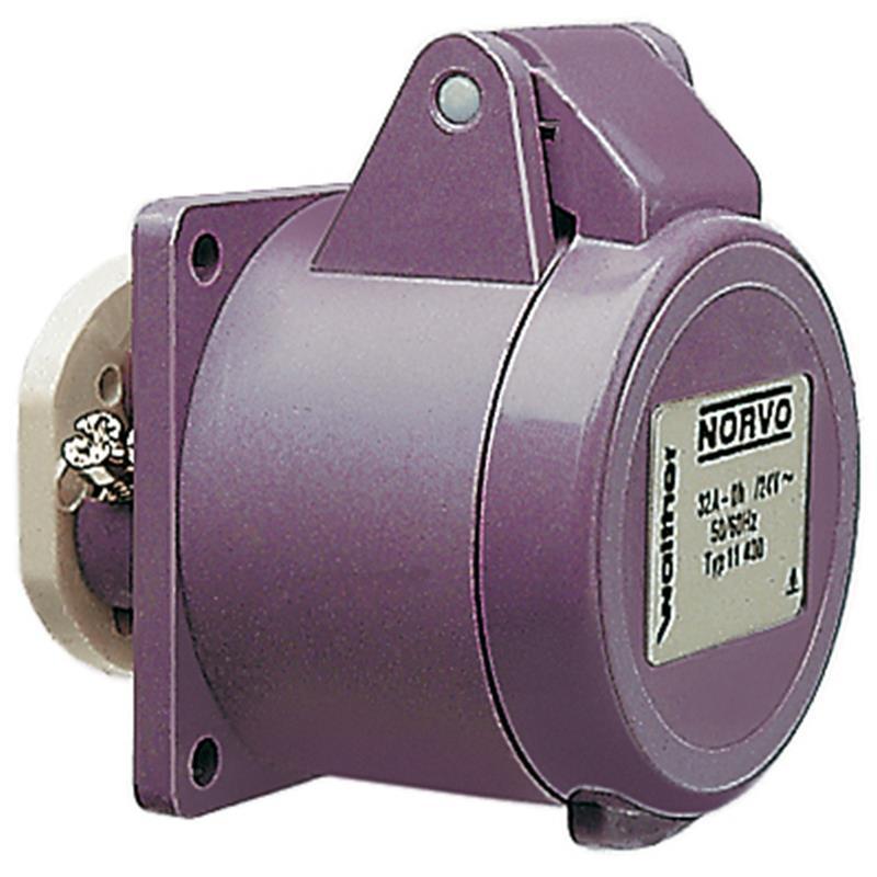 Socle de tableau 10400 - 2x 16A, 24V IP44, sortie droite, plastron 50x50mm - Conditionnement par 10 pièces_0