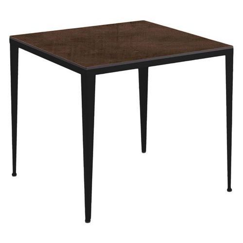 TABLE BOLONIA 80 X 80 CM STRAT CORTEN / ACIER NOIR - JAYSO