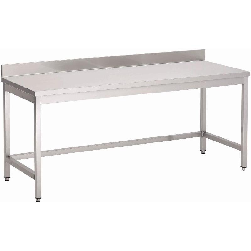 Table inox sans étagère basse avec dosseret 1000 x 700 x 850mm - PGN115_0