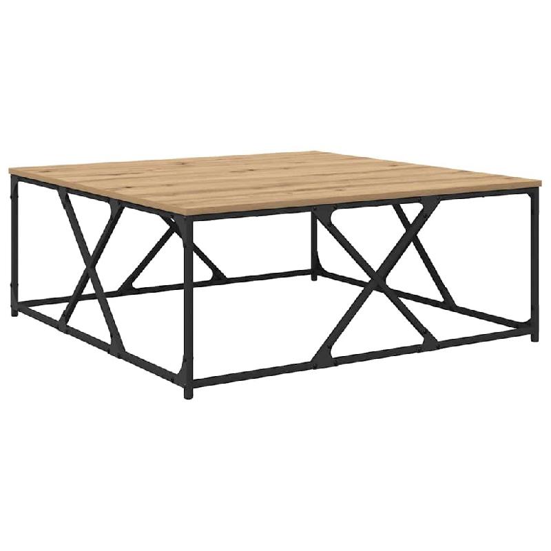 VidaXL Table basse Chêne artisanal 100 x 100 x 40 cm Bois d'ingénierie Modèle Helios Contemporain - 882770_0