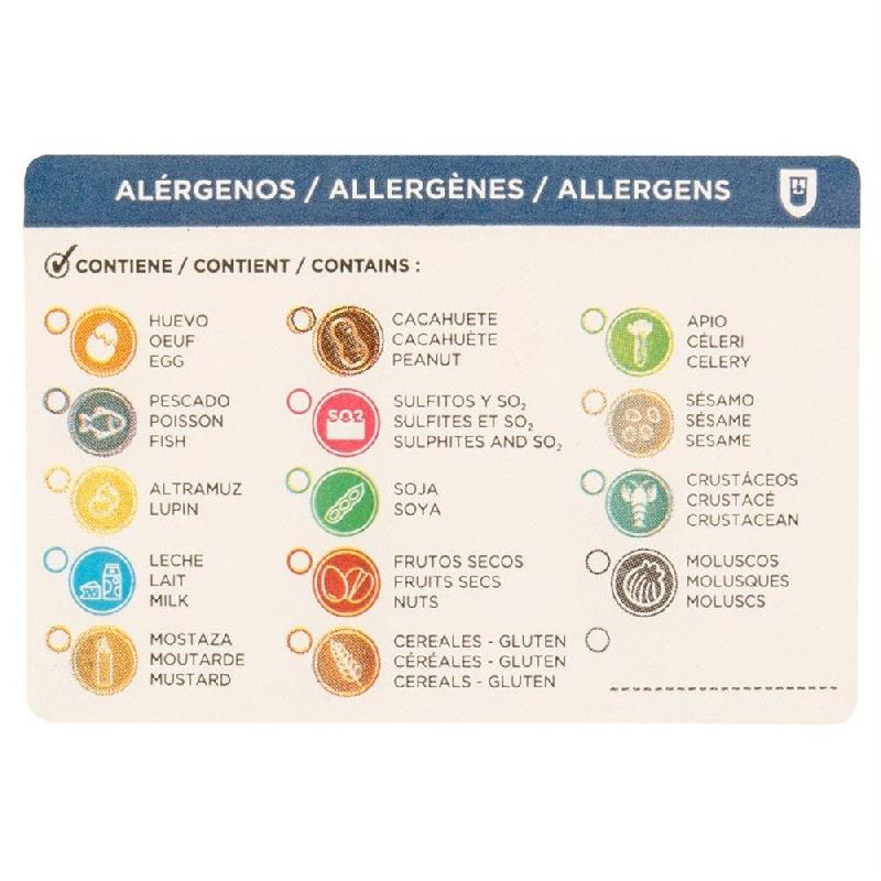 Étiquette adhésive en papier allergènes 7,5x5cm - par 500_0