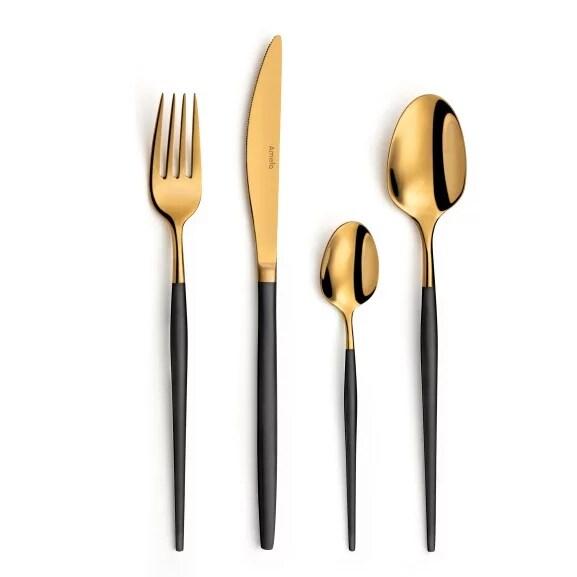 Amefa Ménagère 24 pièces Soprano Or - Couverts inox 18/10 finition PVD or jaune - inox 3546690462553_0