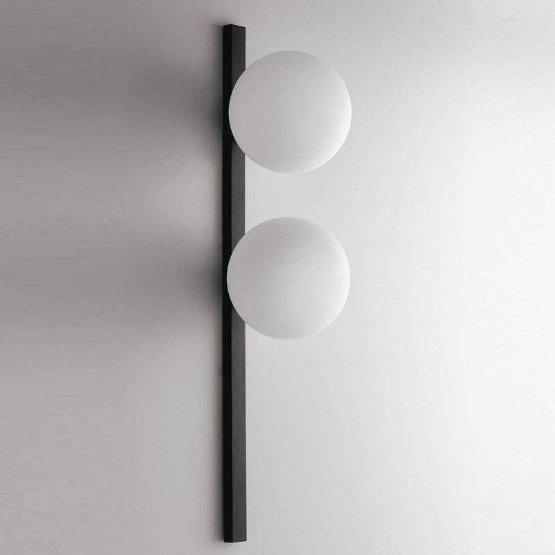 ECO-LIGHT APPLIQUE PLUTO EN NOIR ET BLANC, À 2 LAMPES