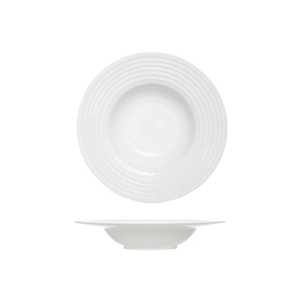 ASSIETTE CREUSE BLANCHE RONDE 23X4,3CM PORCELAINE - LOT DE 4 - COSY & TRENDY - OLYMPIC